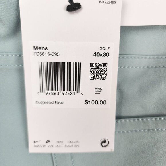 Nike Pants Mens 40x30 Ocean Cube Blue 5 Pocket Slim Golf Pants FD5615-395 NWT - Picture 11 of 14